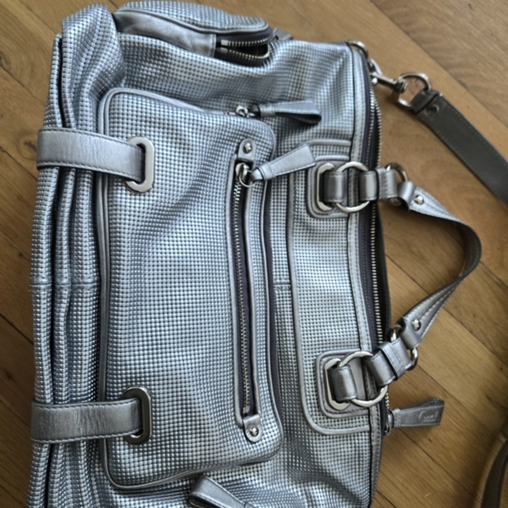 Coach Silver Satchel With Structured Elegance - image 1